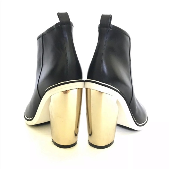 Nicholas Kirkwood Leather Ankle Boot Gold Heels - Picture 5 of 8